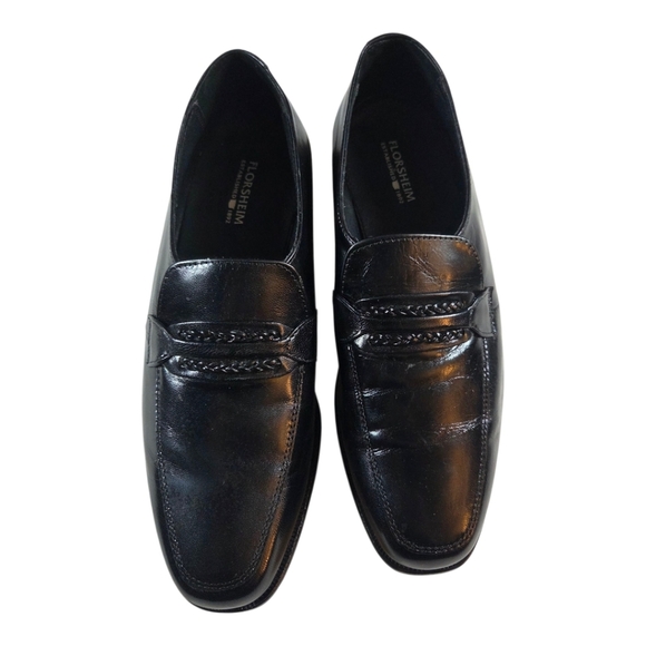Florsheim Mens Black Leather Penny Loafers Size 8 1/2 - Picture 2 of 6